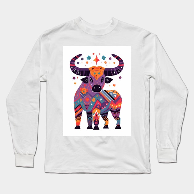 Celestial Taurus Zodiac Design Long Sleeve T-Shirt by saveasART